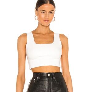 Faux Leather Crop Top in White
Commando size M